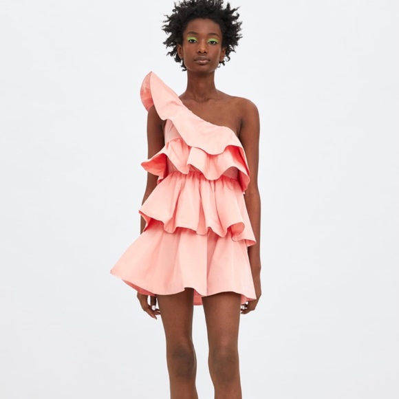 Zara Dresses & Skirts - Limited Edition Ruffled Asymmetric Dress